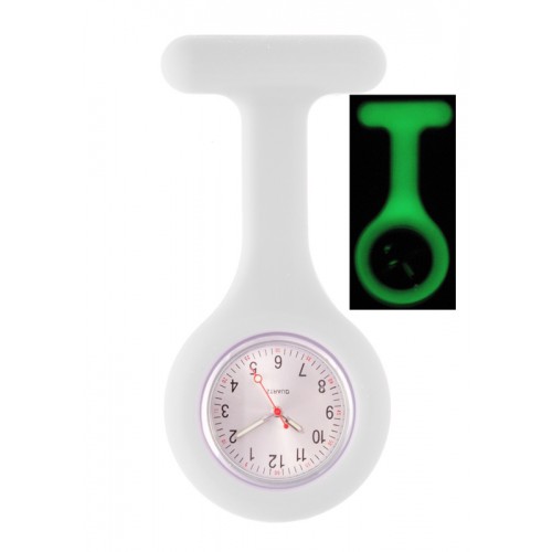 Reloj Enfermera Silicona Fluorescente Blanco